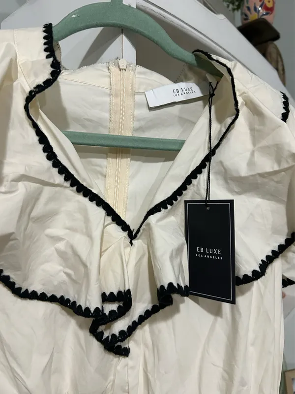 & Other Stories Cream and black dress - Image 3