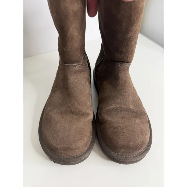 UGG Australia Roslynn 1889 Brown Leather Sheepskin Size 6 Zip Closure Y2K Cozy - Image 3