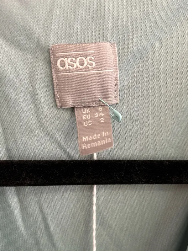 ASOS Flowy Romanticism Mint Faux Wrap Dress with Side Zipper - size 2 - Image 3