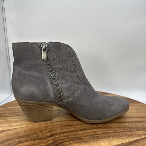 Frye Judith Seam‎ Bootie Ankle Boots Gray Leather Western Festival Women's 7.5M - Image 5