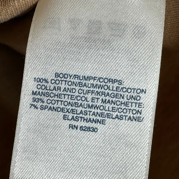 Lands End Relaxed Fit Mock Neck Top Tan Heathered Cotton Long Sleeve L 14-16 - Image 5