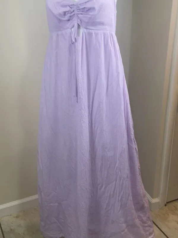 Bar III Pastel Lavender Smocked Maxi Dress - Image 2