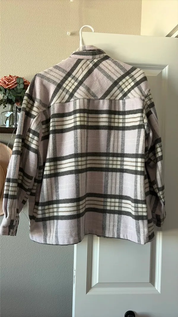 RSQ Purple Plaid Shirt Jacket - Image 2