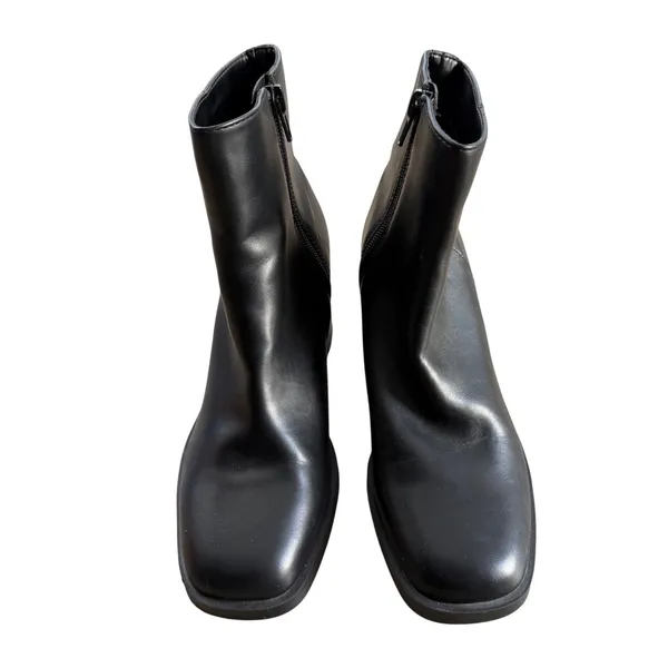 Nine West Black Square Toe Block Heel Ankle Boots Booties Womens Size 8M - Image 4