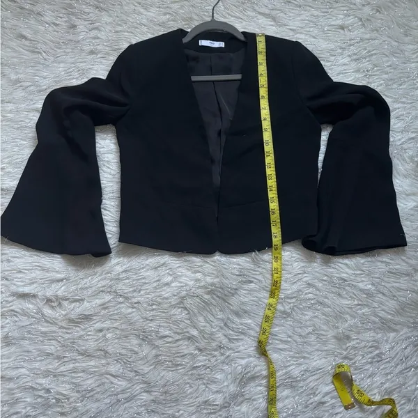 Mango Suit Black Women's Flared Sleeve Blazer Size USA XS EUR S MEX CH - Image 9