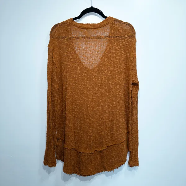Free People We The Free Copper Orange Ocean Air Hacci Sweater Size Medium - Image 7