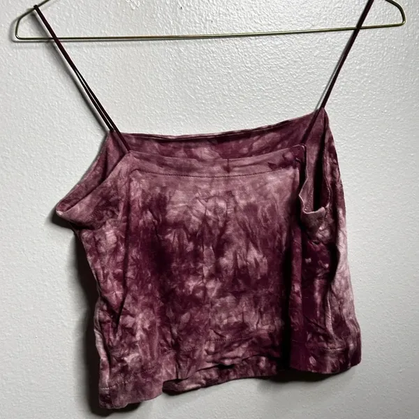 American Eagle Women Tie Dye Purple Crop Top Spaghetti Strap Size Large.‎ - Image 6