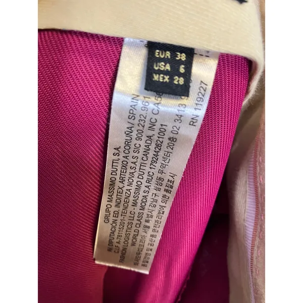 Massimo Dutti pleated wide leg pants trousers pink magenta women's size 6 modern - Image 10