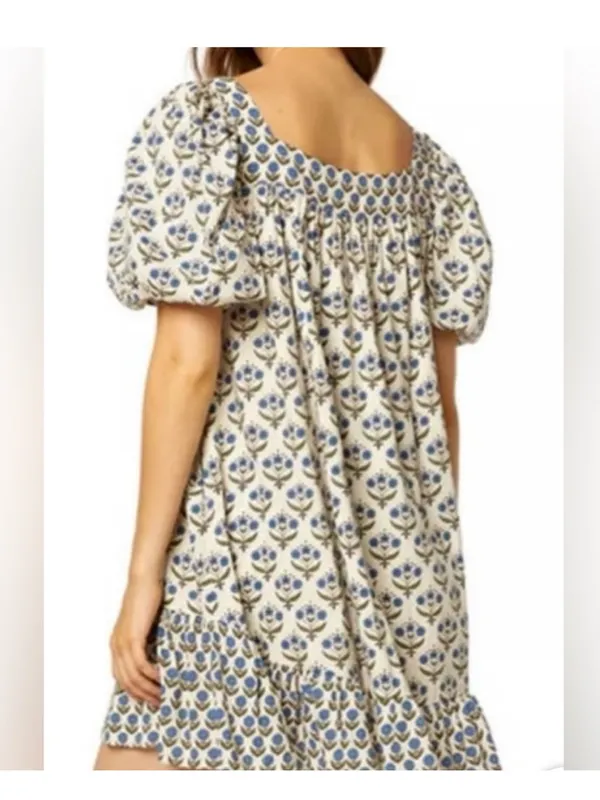 Misa Los Angeles Georgia Mini Dress Floral Print Ruffle Hem xs oversized NWOT - Image 2