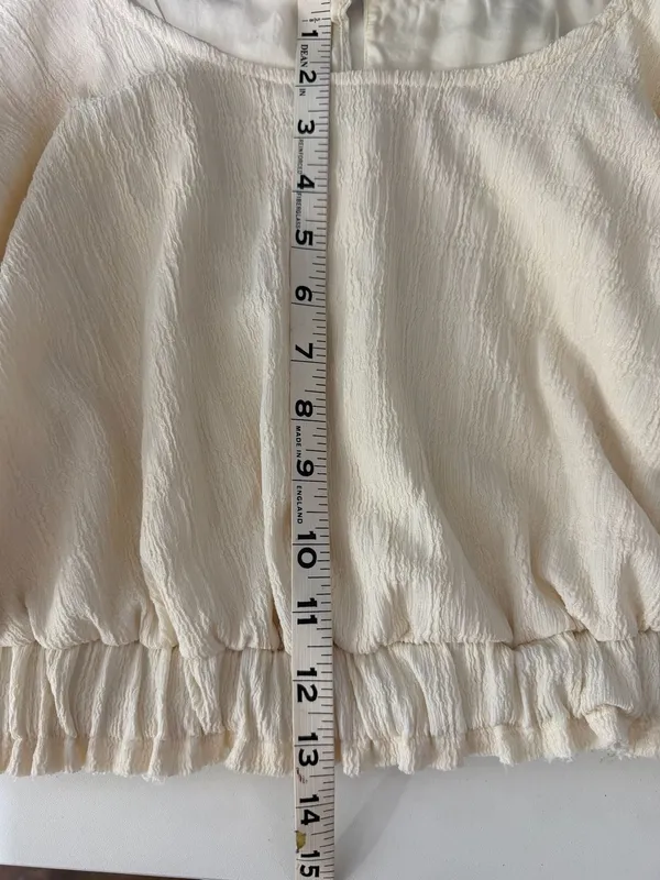 Free People Tovah Cream Textured Crop Top with Open Back - Image 7