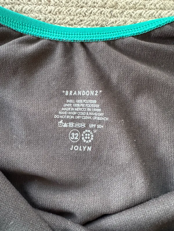 Jolyn Brandon 2 Teal Onesie One Piece Swimsuit Size 32 - Image 4