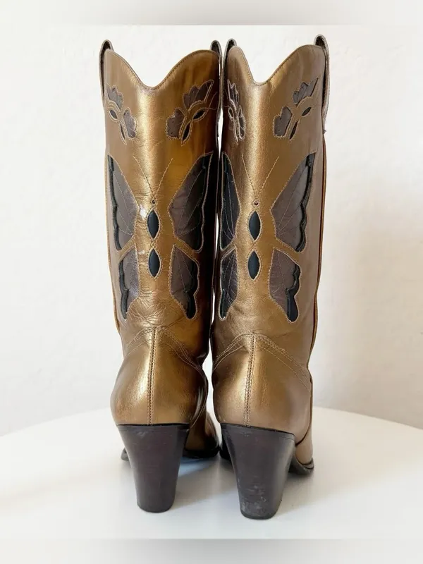 DIBA bronze butterfly cowgirl boots - Image 3
