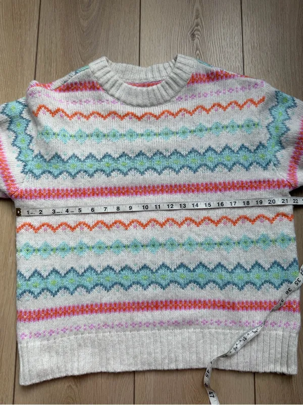 American Eagle Outfitters Fair Isle Pastel Striped Crewneck Sweater NWOT Medium - Image 7