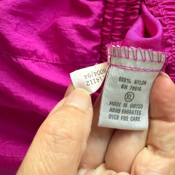 Vintage 90s 1994 Magenta Fuchsia Link Windbreaker Track Pants M - Image 6