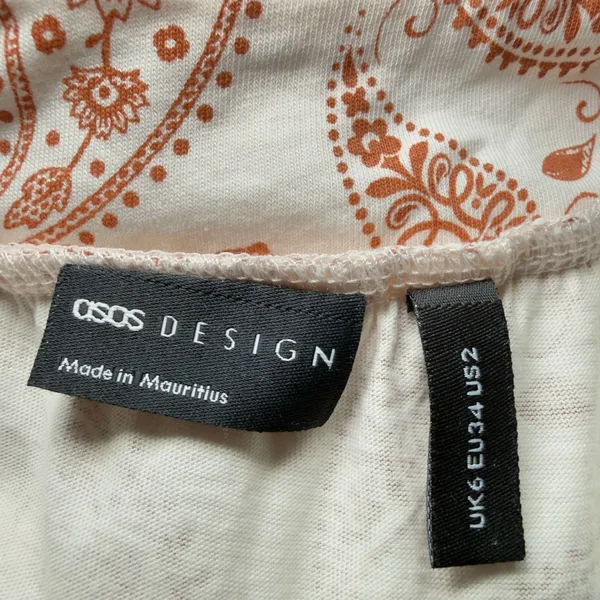 ASOS Design Size 2‎ Brown Cream Sleeveless Boho Western Cottagecore Maxi Dress - Image 8