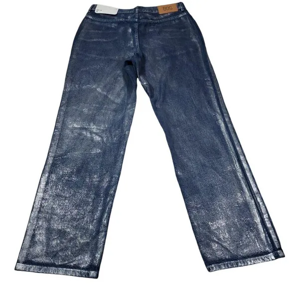 BDG Cowboy Jeans High Rise Straight Relaxed Blue Silver Painted Women's Size 31 - Image 2