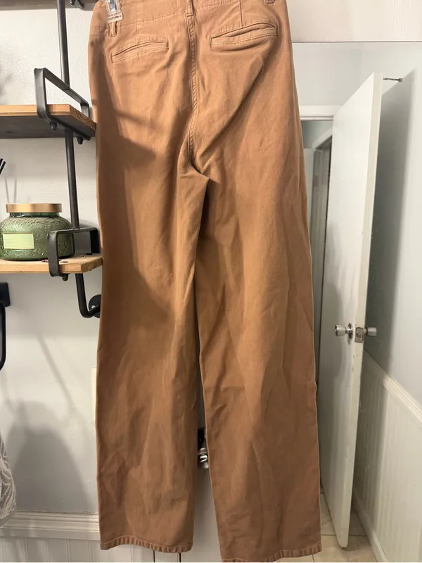 Wilfred Free Aritzia Wide-Leg Cotton Chinos in Brown - Image 3