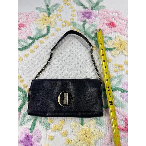 Kate Spade Black‎ Leather Turn Lock Chain Shoulder Bag Purse NEW YORK - Image 2