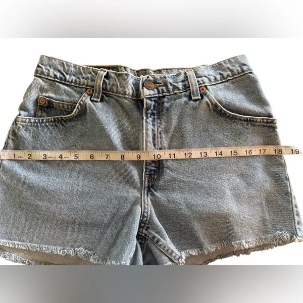 VTG Levi’s 941 Orange Tab High Waisted Denim Shorts Sz 8 Reg Fit Cut Offs - Image 9