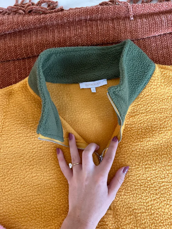 Color block Fleece Zip Up - Image 2