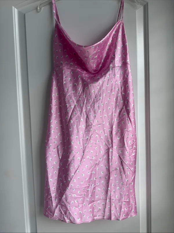 Zara Pink Floral Cowl Neck Slip - Image 7