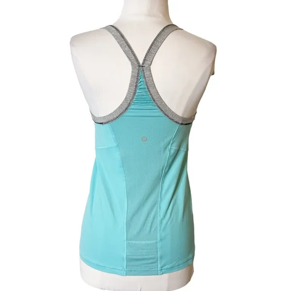 Lululemon‎ power y tank top blue sz 6 - Image 2