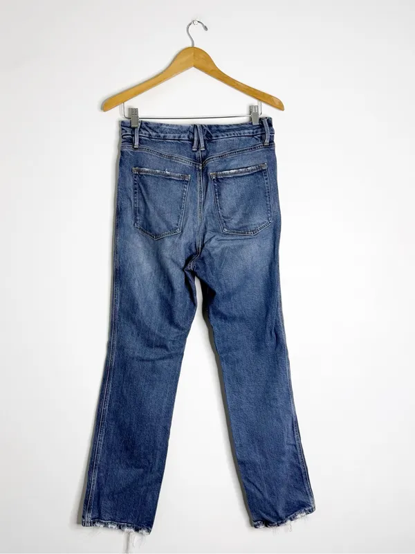 Good American Good Curve Straight Jeans Size 10/30 Super High Rise Raw Hem - Image 4