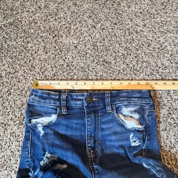 American Eagle Curvy High Rise Jegging Jeans 4‎ Dark Wash Distressed Next Level - Image 5