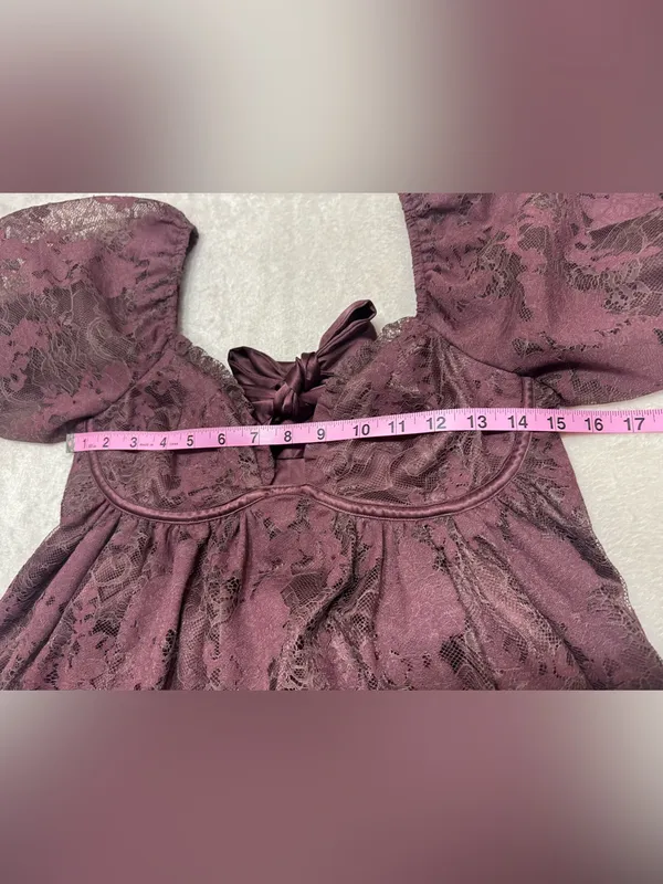 Altar’d State Vivika Lace Babydoll Mini Dress Size Small - Image 9
