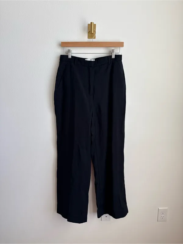 Abercrombie & Fitch Sloane Crepe Tailored Trousers Black Ultra High Rise 28 - Image 2