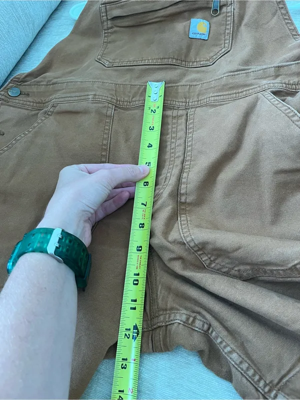 Carhartt Relaxed Fit Canvas Shortall Overalls Utility Pockets‎ Womens M - Image 8