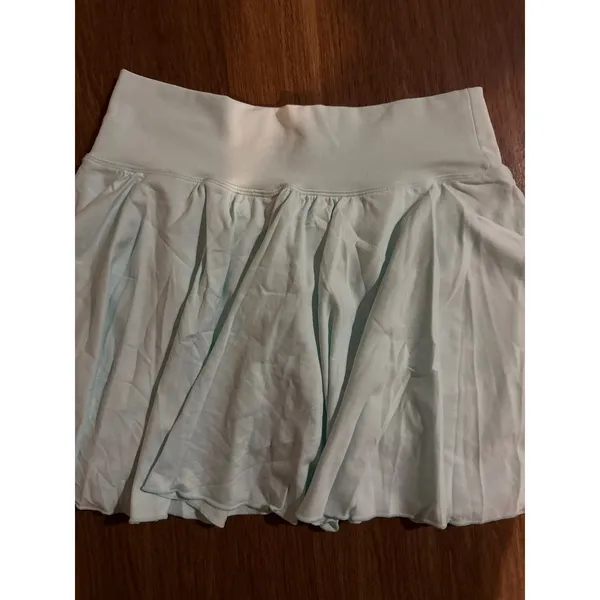 OQQ Womens sea salt Blue Crossover V Waist Athletic Skort Pleated Tennis Skirt L - Image 5