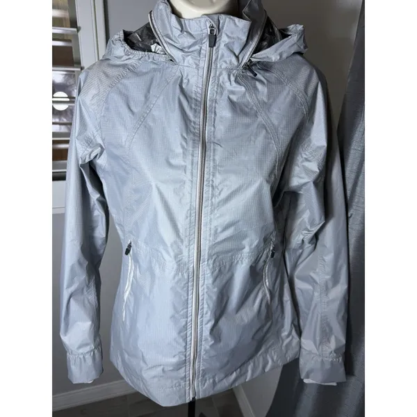 EUC: Avalanche Women Weather Shield Small Waterproof Jacket Gray/Silver‎ Active - Image 8
