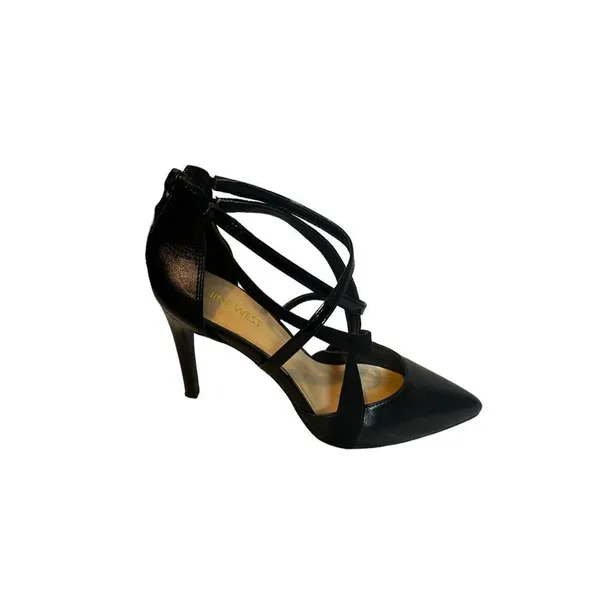 Nine West Women's Elilah Strappy Zip Up High Heels Black Size 7 - Image 2