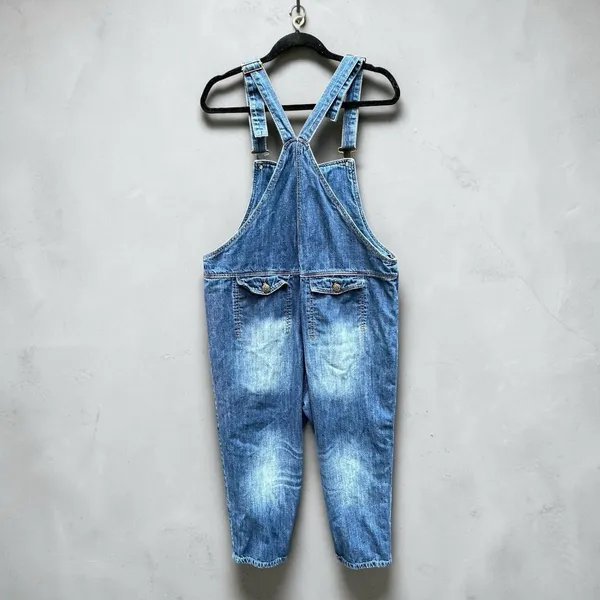Monthorigin Denim Overalls OS Boho Lagenlook Cottagecore Festival Farm Core M - Image 2