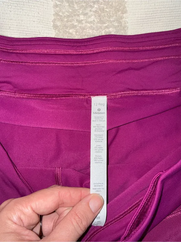 Lululemon Pace Rival Mid Rise Skirt Ripened Raspberry Pink Skort Size 12 Regular - Image 5