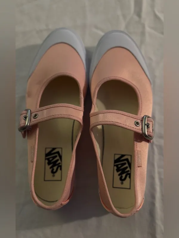 Vans Peach Mary Jane Platform Flats with Buckle size M6.5 W8 NWOB - Image 5