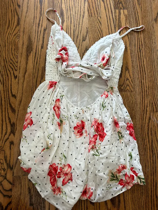 Floral Romper White Size M - Image 2