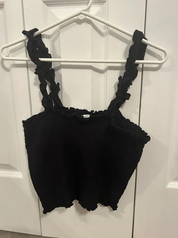 Aerie Black  Ruffle Tank - Image 2