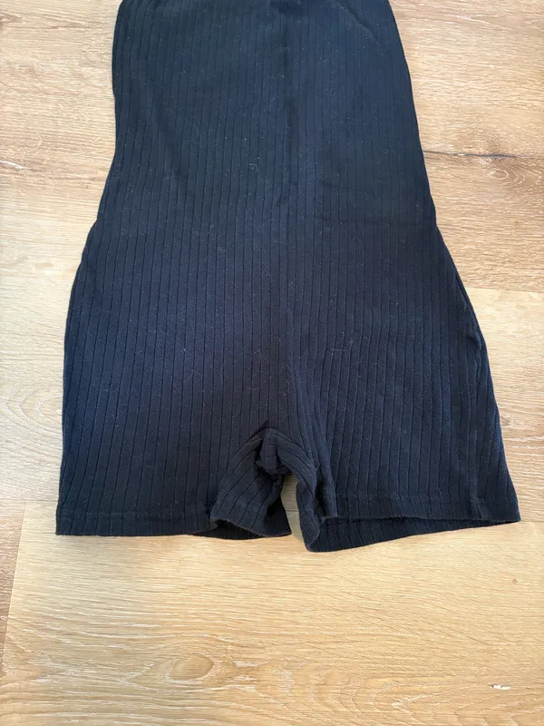 SheIn Black Ribbed Casual Romper - Image 2