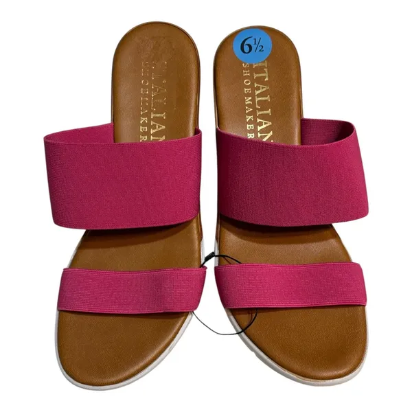 Italian Shoemakers Pink Double Strap Wedge Slide Sandals NWOB Women's 6.5 - Image 11