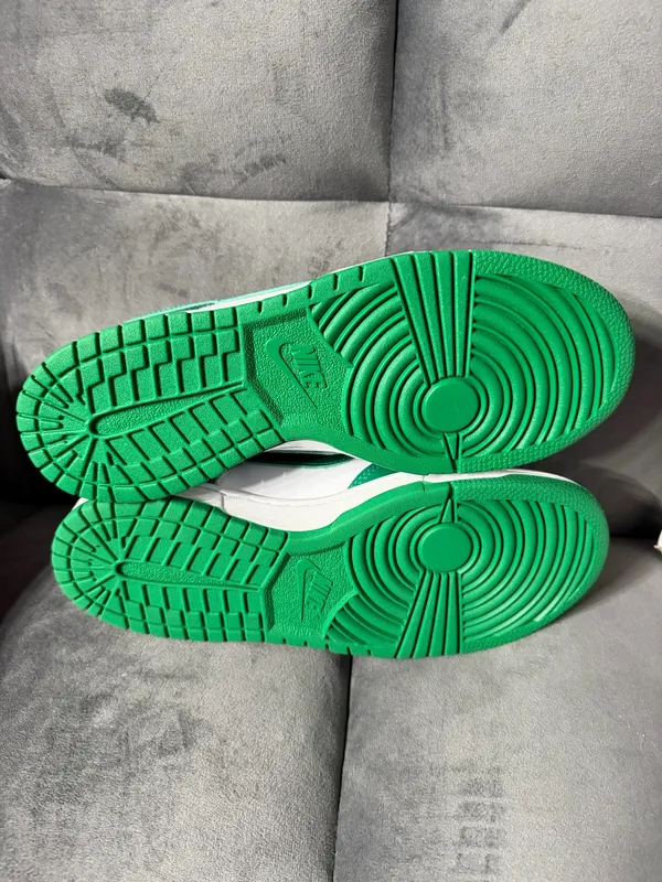 Nike Dunk Low (GS) White Malachite 6.5 Unisex Kids Leather Sneaker FB9109-114 - Image 4