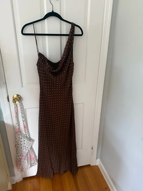 Zara Brown Polka Dot dress - Image 3