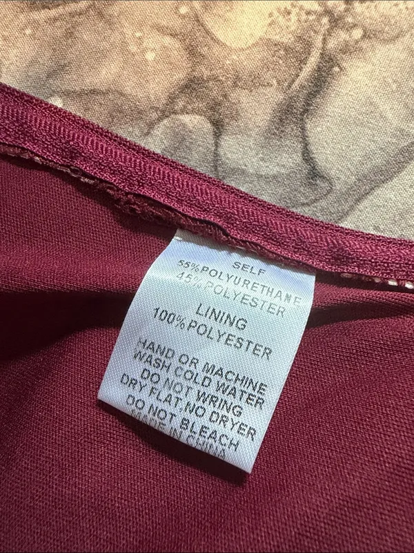 Strapless Draped Faux Leather top in Burgundy - Image 4