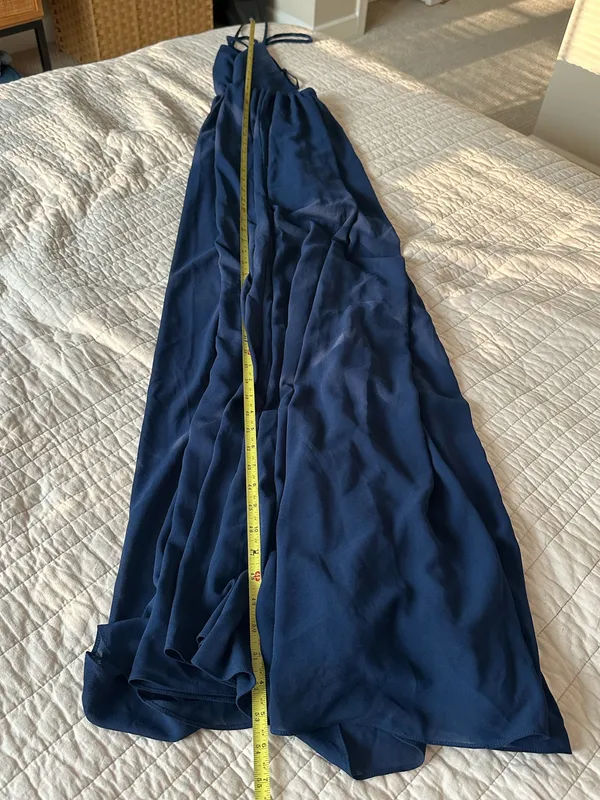 Lulus Navy Deep V Formal Dress - Image 5