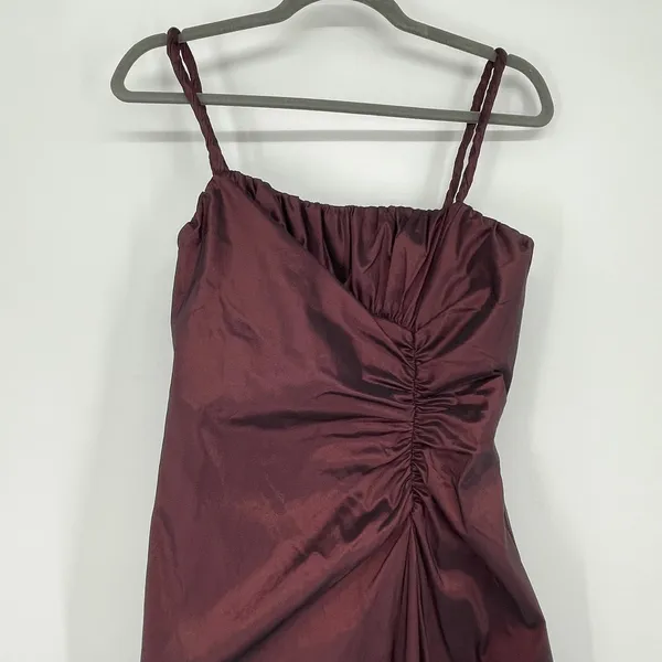 Vintage Adrianna Papell Occasions Burgundy Ruched Gown‎ with Bolero Set Size 8 - Image 7