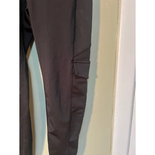 POP Fit Women's Size Medium Cargo Leggings Side Pockets Black High Rise Stretch - Image 4