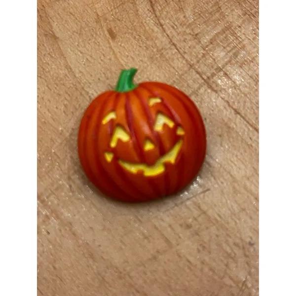 Vintage 80s Jack-o-Lantern Pumpkin Pin - Image 2