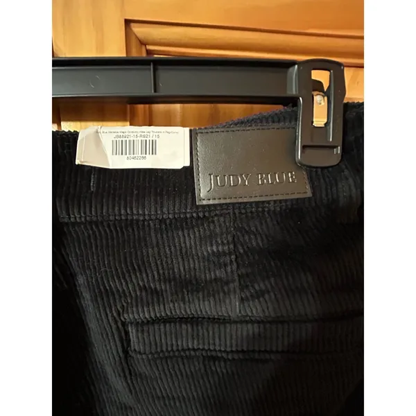 Judy Blue Black Corduroy Wide Leg Jeans NWT Womens 15/32 High‎ Rise Stretch - Image 4