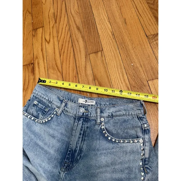 7 For All Mankind‎ Tess Studded Wide Leg Jeans Size 30 - Image 12